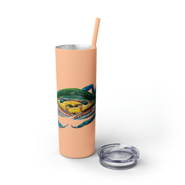 " Carolina Blue Sea Life Series”™ Skinny Tumbler with Straw, 20oz, Blue Crab Tumbler, Cup, Crab Travel Mug, Blue Crab Travel Mug, 20oz Tumbler, Crab Travel Mug, Crab Tumbler, Crab Travel Cup, Spillproof Cup, Spill Proof Travel Mug, Crab Spill Proof Cup - Image 16