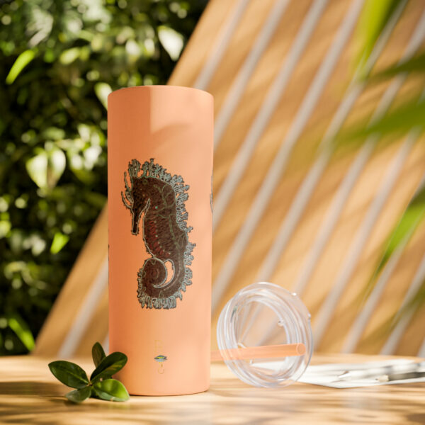 'Electric Seahorse Sea Life Series”™ Skinny Tumbler with Straw, 20oz, Seahorse Tumbler, Seahorse Cup, Seahorse Travel Mug, 20oz Travel Mug, Seahorse Tumbler, Seahorse Travel Mug, 20oz Tumbler, Seahorse Travel Cup, Spillproof Cup, Spill Proof Travel Mug, Seahorse Spill Proof Cup - Image 10