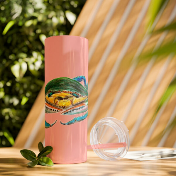 " Carolina Blue Sea Life Series”™ Skinny Tumbler with Straw, 20oz, Blue Crab Tumbler, Cup, Crab Travel Mug, Blue Crab Travel Mug, 20oz Tumbler, Crab Travel Mug, Crab Tumbler, Crab Travel Cup, Spillproof Cup, Spill Proof Travel Mug, Crab Spill Proof Cup - Image 19