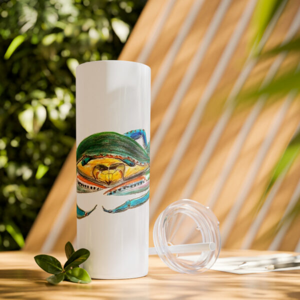 " Carolina Blue Sea Life Series”™ Skinny Tumbler with Straw, 20oz, Blue Crab Tumbler, Cup, Crab Travel Mug, Blue Crab Travel Mug, 20oz Tumbler, Crab Travel Mug, Crab Tumbler, Crab Travel Cup, Spillproof Cup, Spill Proof Travel Mug, Crab Spill Proof Cup - Image 55