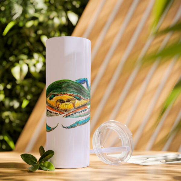 " Carolina Blue Sea Life Series”™ Skinny Tumbler with Straw, 20oz, Blue Crab Tumbler, Cup, Crab Travel Mug, Blue Crab Travel Mug, 20oz Tumbler, Crab Travel Mug, Crab Tumbler, Crab Travel Cup, Spillproof Cup, Spill Proof Travel Mug, Crab Spill Proof Cup - Image 64