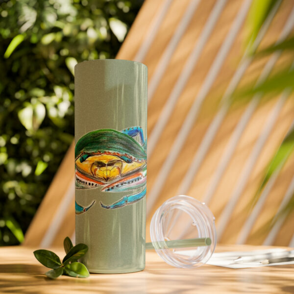 " Carolina Blue Sea Life Series”™ Skinny Tumbler with Straw, 20oz, Blue Crab Tumbler, Cup, Crab Travel Mug, Blue Crab Travel Mug, 20oz Tumbler, Crab Travel Mug, Crab Tumbler, Crab Travel Cup, Spillproof Cup, Spill Proof Travel Mug, Crab Spill Proof Cup - Image 91