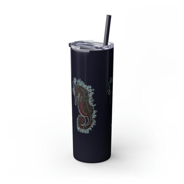 'Electric Seahorse Sea Life Series”™ Skinny Tumbler with Straw, 20oz, Seahorse Tumbler, Seahorse Cup, Seahorse Travel Mug, 20oz Travel Mug, Seahorse Tumbler, Seahorse Travel Mug, 20oz Tumbler, Seahorse Travel Cup, Spillproof Cup, Spill Proof Travel Mug, Seahorse Spill Proof Cup - Image 3