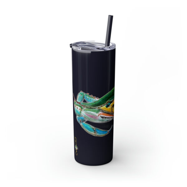 " Carolina Blue Sea Life Series”™ Skinny Tumbler with Straw, 20oz, Blue Crab Tumbler, Cup, Crab Travel Mug, Blue Crab Travel Mug, 20oz Tumbler, Crab Travel Mug, Crab Tumbler, Crab Travel Cup, Spillproof Cup, Spill Proof Travel Mug, Crab Spill Proof Cup - Image 3