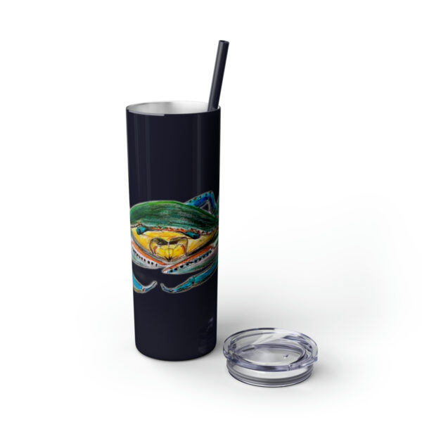 " Carolina Blue Sea Life Series”™ Skinny Tumbler with Straw, 20oz, Blue Crab Tumbler, Cup, Crab Travel Mug, Blue Crab Travel Mug, 20oz Tumbler, Crab Travel Mug, Crab Tumbler, Crab Travel Cup, Spillproof Cup, Spill Proof Travel Mug, Crab Spill Proof Cup - Image 7