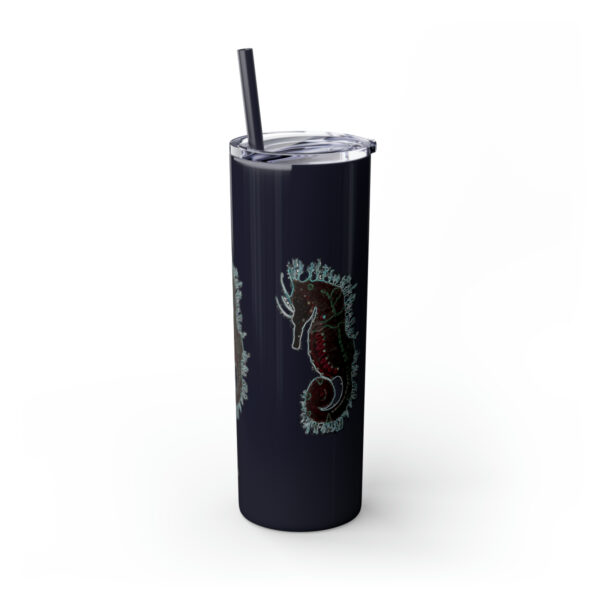 'Electric Seahorse Sea Life Series”™ Skinny Tumbler with Straw, 20oz, Seahorse Tumbler, Seahorse Cup, Seahorse Travel Mug, 20oz Travel Mug, Seahorse Tumbler, Seahorse Travel Mug, 20oz Tumbler, Seahorse Travel Cup, Spillproof Cup, Spill Proof Travel Mug, Seahorse Spill Proof Cup - Image 5