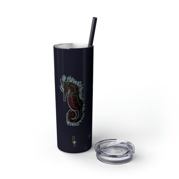 'Electric Seahorse Sea Life Series”™ Skinny Tumbler with Straw, 20oz, Seahorse Tumbler, Seahorse Cup, Seahorse Travel Mug, 20oz Travel Mug, Seahorse Tumbler, Seahorse Travel Mug, 20oz Tumbler, Seahorse Travel Cup, Spillproof Cup, Spill Proof Travel Mug, Seahorse Spill Proof Cup - Image 7