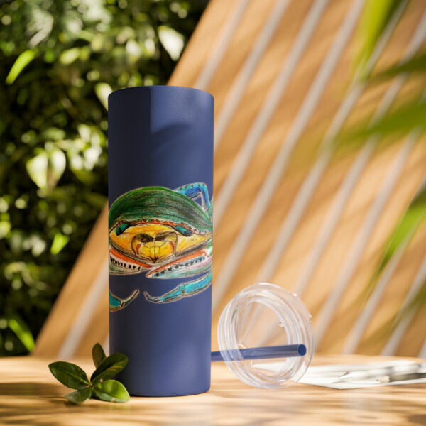 " Carolina Blue Sea Life Series”™ Skinny Tumbler with Straw, 20oz, Blue Crab Tumbler, Cup, Crab Travel Mug, Blue Crab Travel Mug, 20oz Tumbler, Crab Travel Mug, Crab Tumbler, Crab Travel Cup, Spillproof Cup, Spill Proof Travel Mug, Crab Spill Proof Cup - Image 109