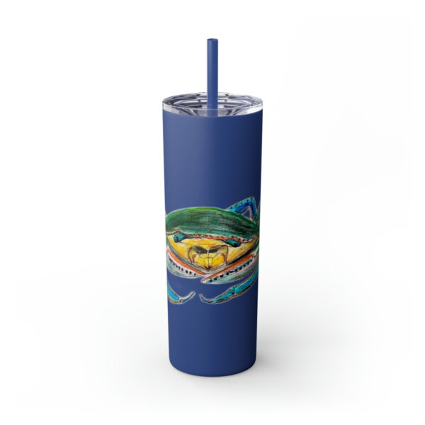 " Carolina Blue Sea Life Series”™ Skinny Tumbler with Straw, 20oz, Blue Crab Tumbler, Cup, Crab Travel Mug, Blue Crab Travel Mug, 20oz Tumbler, Crab Travel Mug, Crab Tumbler, Crab Travel Cup, Spillproof Cup, Spill Proof Travel Mug, Crab Spill Proof Cup - Image 110