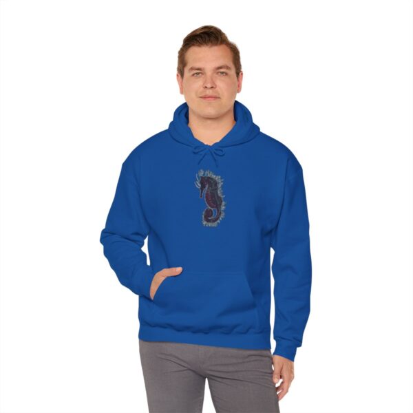 "Electric Seahorse Sea Life Series"™; R G Concepts Unisex Heavy Blend™ Hooded Sweatshirt, Seahorse Hooded Sweatshirt, Beach Sweatshirt, Women's Sweatshirt, Grandmother's sweatshirt, Mother's gift, Grandmother's gift, Fish Sweatshirt, Fishing Sweatshirt, Men's Hoodie Sweatshirt, Men's Saltwater Hooded Sweatshirt, Guy's Hooded Sweatshirt, Guy's Seahorse Hooded Sweatshirt, Ocean Hoodie Sweatshirt, Ladies sweatshirt, colorful sweatshirt, Seahorse, Fishing Girl Hoodie, Seahorse Cowgirl - Image 100