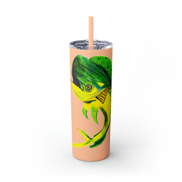 "Dorado Sea Life Series”™ Skinny Tumbler with Straw, 20oz, Tumbler, Cup, Travel Mug, Yellowfin Travel Mug, Dorado Tumbler, Dorado Travel Mug, Mahi Mahi Tumbler, Dolphin Travel Cup, Dorado Spillproof Cup, Mahi Mahi Spill Proof Travel Mug, Dorado Spill Proof Cup - Image 11