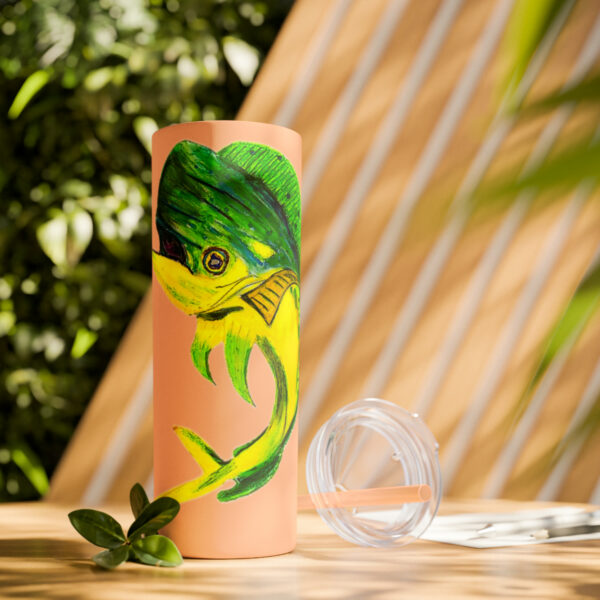 "Dorado Sea Life Series”™ Skinny Tumbler with Straw, 20oz, Tumbler, Cup, Travel Mug, Yellowfin Travel Mug, Dorado Tumbler, Dorado Travel Mug, Mahi Mahi Tumbler, Dolphin Travel Cup, Dorado Spillproof Cup, Mahi Mahi Spill Proof Travel Mug, Dorado Spill Proof Cup - Image 10