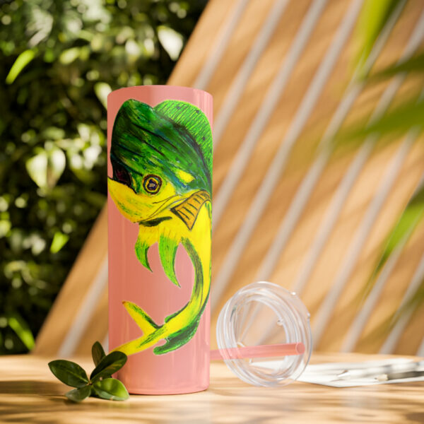 "Dorado Sea Life Series”™ Skinny Tumbler with Straw, 20oz, Tumbler, Cup, Travel Mug, Yellowfin Travel Mug, Dorado Tumbler, Dorado Travel Mug, Mahi Mahi Tumbler, Dolphin Travel Cup, Dorado Spillproof Cup, Mahi Mahi Spill Proof Travel Mug, Dorado Spill Proof Cup - Image 19