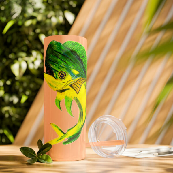 "Dorado Sea Life Series”™ Skinny Tumbler with Straw, 20oz, Tumbler, Cup, Travel Mug, Yellowfin Travel Mug, Dorado Tumbler, Dorado Travel Mug, Mahi Mahi Tumbler, Dolphin Travel Cup, Dorado Spillproof Cup, Mahi Mahi Spill Proof Travel Mug, Dorado Spill Proof Cup - Image 37