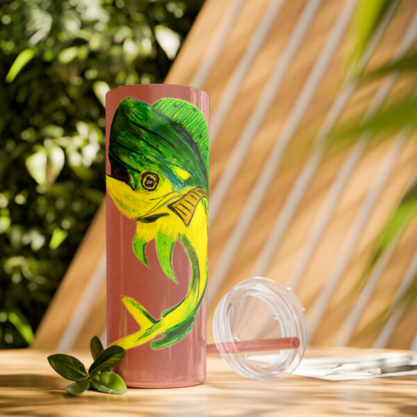 "Dorado Sea Life Series”™ Skinny Tumbler with Straw, 20oz, Tumbler, Cup, Travel Mug, Yellowfin Travel Mug, Dorado Tumbler, Dorado Travel Mug, Mahi Mahi Tumbler, Dolphin Travel Cup, Dorado Spillproof Cup, Mahi Mahi Spill Proof Travel Mug, Dorado Spill Proof Cup - Image 46