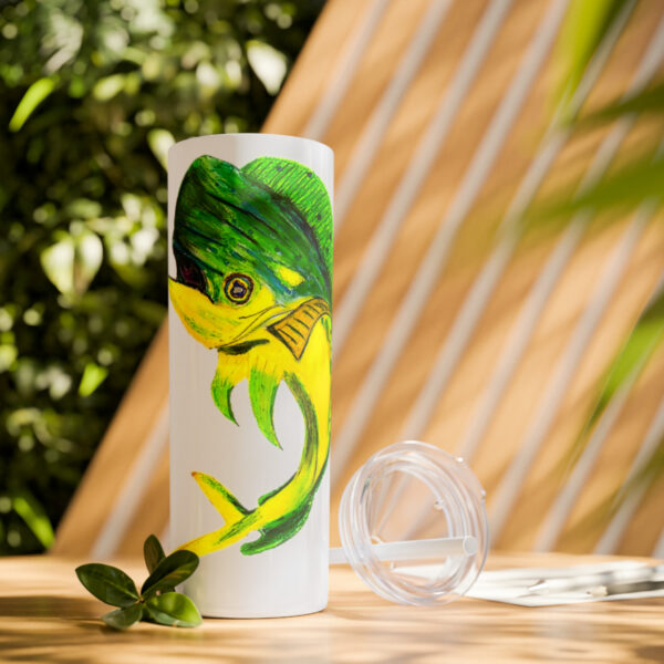 "Dorado Sea Life Series”™ Skinny Tumbler with Straw, 20oz, Tumbler, Cup, Travel Mug, Yellowfin Travel Mug, Dorado Tumbler, Dorado Travel Mug, Mahi Mahi Tumbler, Dolphin Travel Cup, Dorado Spillproof Cup, Mahi Mahi Spill Proof Travel Mug, Dorado Spill Proof Cup - Image 55