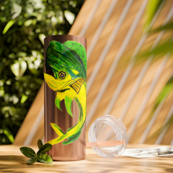 "Dorado Sea Life Series”™ Skinny Tumbler with Straw, 20oz, Tumbler, Cup, Travel Mug, Yellowfin Travel Mug, Dorado Tumbler, Dorado Travel Mug, Mahi Mahi Tumbler, Dolphin Travel Cup, Dorado Spillproof Cup, Mahi Mahi Spill Proof Travel Mug, Dorado Spill Proof Cup - Image 82