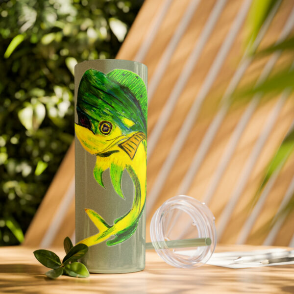 "Dorado Sea Life Series”™ Skinny Tumbler with Straw, 20oz, Tumbler, Cup, Travel Mug, Yellowfin Travel Mug, Dorado Tumbler, Dorado Travel Mug, Mahi Mahi Tumbler, Dolphin Travel Cup, Dorado Spillproof Cup, Mahi Mahi Spill Proof Travel Mug, Dorado Spill Proof Cup - Image 91