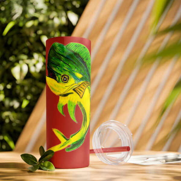 "Dorado Sea Life Series”™ Skinny Tumbler with Straw, 20oz, Tumbler, Cup, Travel Mug, Yellowfin Travel Mug, Dorado Tumbler, Dorado Travel Mug, Mahi Mahi Tumbler, Dolphin Travel Cup, Dorado Spillproof Cup, Mahi Mahi Spill Proof Travel Mug, Dorado Spill Proof Cup - Image 100