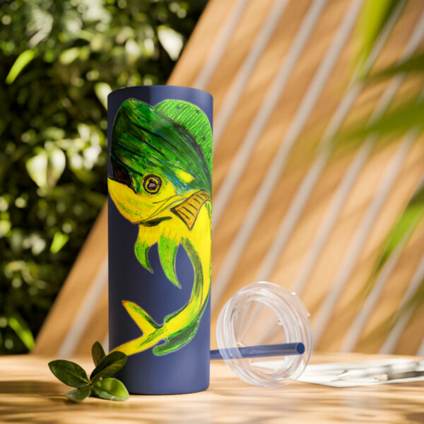 "Dorado Sea Life Series”™ Skinny Tumbler with Straw, 20oz, Tumbler, Cup, Travel Mug, Yellowfin Travel Mug, Dorado Tumbler, Dorado Travel Mug, Mahi Mahi Tumbler, Dolphin Travel Cup, Dorado Spillproof Cup, Mahi Mahi Spill Proof Travel Mug, Dorado Spill Proof Cup - Image 109