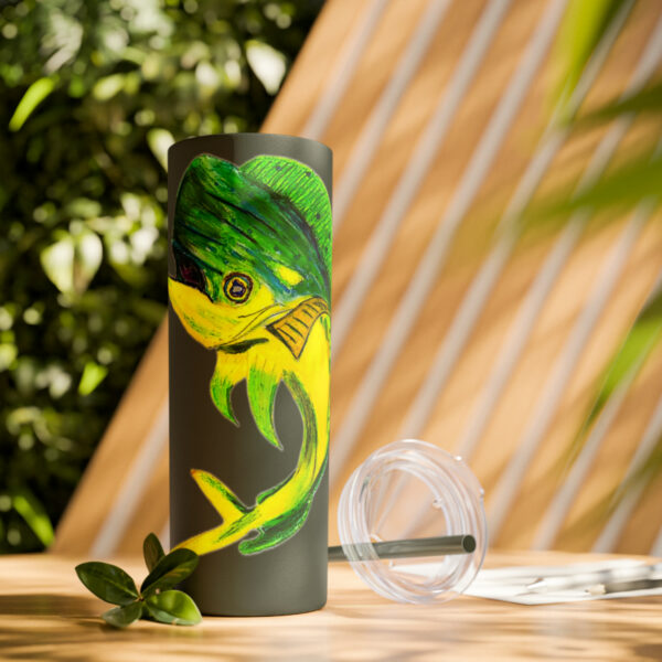 "Dorado Sea Life Series”™ Skinny Tumbler with Straw, 20oz, Tumbler, Cup, Travel Mug, Yellowfin Travel Mug, Dorado Tumbler, Dorado Travel Mug, Mahi Mahi Tumbler, Dolphin Travel Cup, Dorado Spillproof Cup, Mahi Mahi Spill Proof Travel Mug, Dorado Spill Proof Cup - Image 118