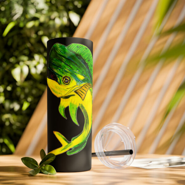 "Dorado Sea Life Series”™ Skinny Tumbler with Straw, 20oz, Tumbler, Cup, Travel Mug, Yellowfin Travel Mug, Dorado Tumbler, Dorado Travel Mug, Mahi Mahi Tumbler, Dolphin Travel Cup, Dorado Spillproof Cup, Mahi Mahi Spill Proof Travel Mug, Dorado Spill Proof Cup - Image 136