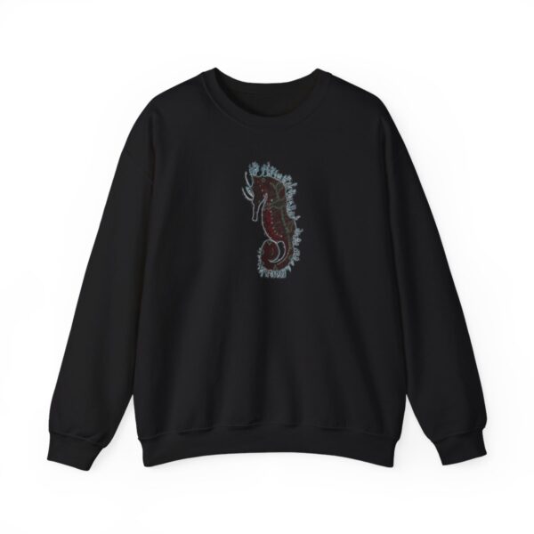 " Electric Seahorse Sea Life Series"™ R G Concepts Unisex Heavy Blend™ Crewneck Sweatshirt. Seahorse Sweatshirt, Beach Sweatshirt, Women's Sweatshirt, Grandmother's sweatshirt, Mother's gift, Grandmother's gift, Pretty Sweatshirt, beach Sweatshirt, Ocean Sweatshirt, Ladies sweatshirt, colorful sweatshirt, I Love Seahorses, Seahorse Girl, Seahorse cowgirl - Image 2