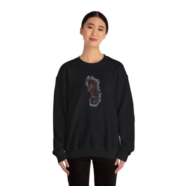 " Electric Seahorse Sea Life Series"™ R G Concepts Unisex Heavy Blend™ Crewneck Sweatshirt. Seahorse Sweatshirt, Beach Sweatshirt, Women's Sweatshirt, Grandmother's sweatshirt, Mother's gift, Grandmother's gift, Pretty Sweatshirt, beach Sweatshirt, Ocean Sweatshirt, Ladies sweatshirt, colorful sweatshirt, I Love Seahorses, Seahorse Girl, Seahorse cowgirl - Image 5