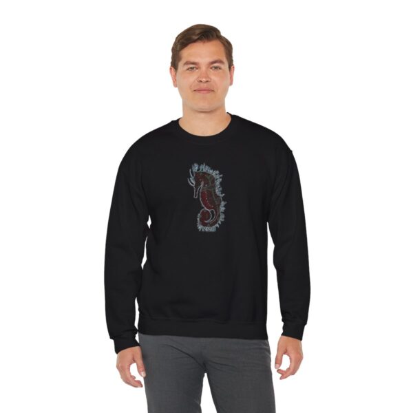 " Electric Seahorse Sea Life Series"™ R G Concepts Unisex Heavy Blend™ Crewneck Sweatshirt. Seahorse Sweatshirt, Beach Sweatshirt, Women's Sweatshirt, Grandmother's sweatshirt, Mother's gift, Grandmother's gift, Pretty Sweatshirt, beach Sweatshirt, Ocean Sweatshirt, Ladies sweatshirt, colorful sweatshirt, I Love Seahorses, Seahorse Girl, Seahorse cowgirl - Image 7