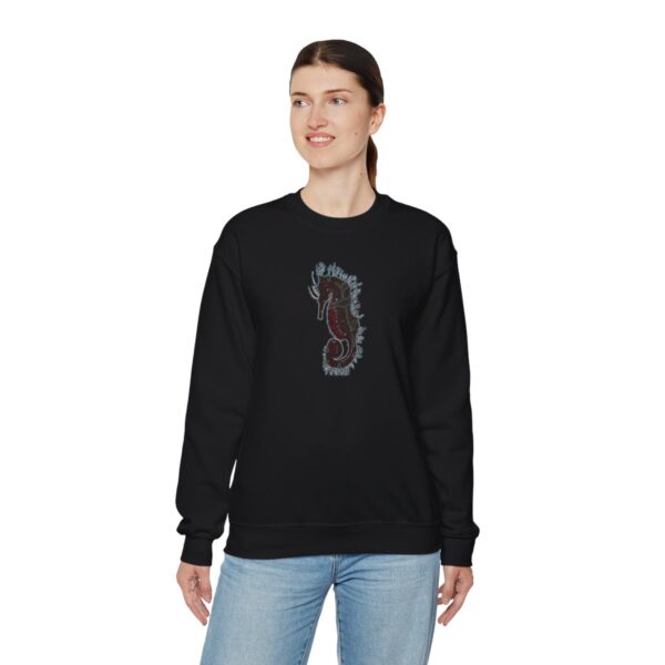 " Electric Seahorse Sea Life Series"™ R G Concepts Unisex Heavy Blend™ Crewneck Sweatshirt. Seahorse Sweatshirt, Beach Sweatshirt, Women's Sweatshirt, Grandmother's sweatshirt, Mother's gift, Grandmother's gift, Pretty Sweatshirt, beach Sweatshirt, Ocean Sweatshirt, Ladies sweatshirt, colorful sweatshirt, I Love Seahorses, Seahorse Girl, Seahorse cowgirl - Image 9